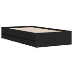 Casa si Gradina - Mobilier - Paturi si accesorii - Paturi - Cadru de pat cu sertare, negru, 100x200 cm, lemn prelucrat - Infinity.ro