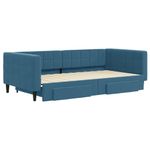 Casa si Gradina - Mobilier - Paturi si accesorii - Paturi - Pat de zi cu extensie si sertare, albastru, 100x200 cm, catifea - Infinity.ro