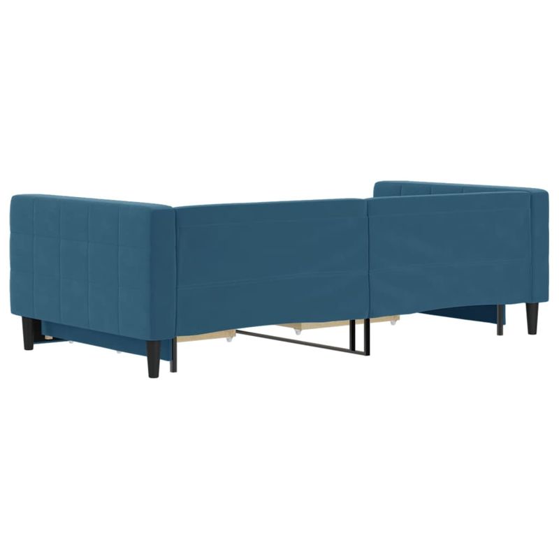 Casa si Gradina - Mobilier - Paturi si accesorii - Paturi - Pat de zi cu extensie si sertare, albastru, 100x200 cm, catifea - Infinity.ro