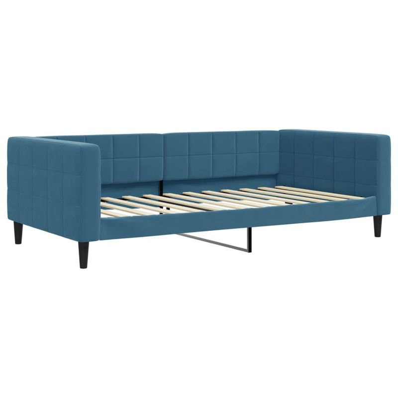 Casa si Gradina - Mobilier - Paturi si accesorii - Paturi - Pat de zi cu extensie si sertare, albastru, 100x200 cm, catifea - Infinity.ro