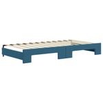 Casa si Gradina - Mobilier - Paturi si accesorii - Paturi - Pat de zi cu extensie si sertare, albastru, 100x200 cm, catifea - Infinity.ro