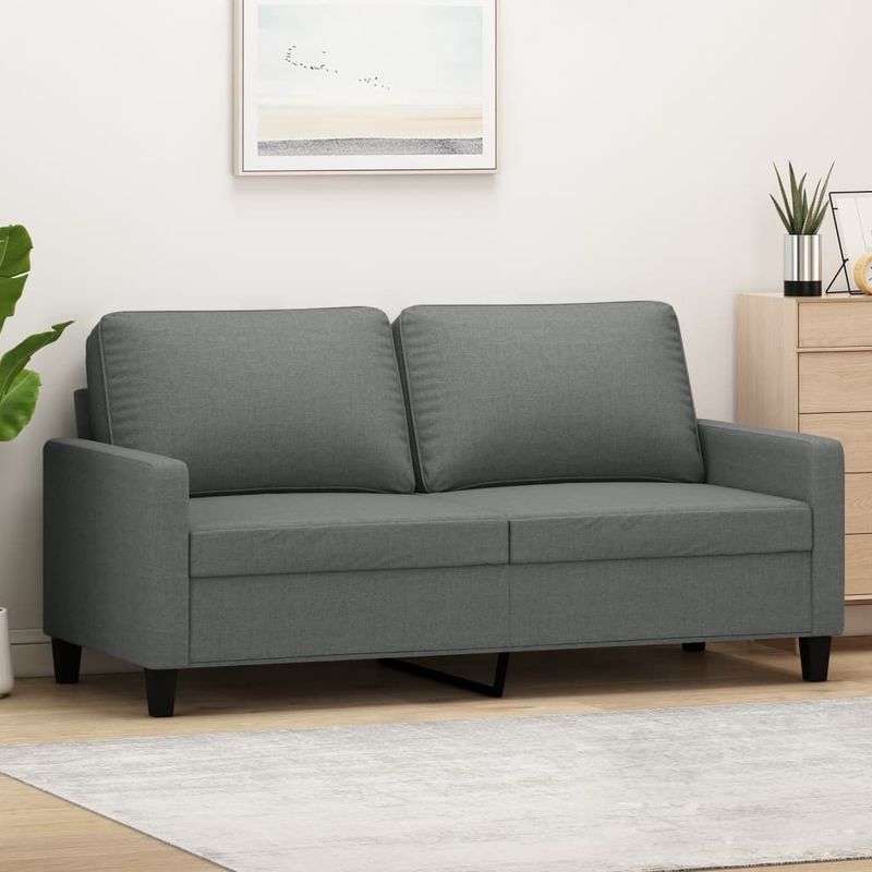 Casa si Gradina - Mobilier - Canapele si coltare - Canapele - Canapea cu 2 locuri, gri inchis, 140 cm, material textil - Infinity.ro