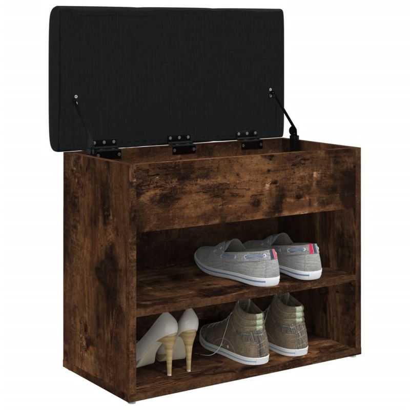 Casa si Gradina - Mobilier - Organizare si depozitare - Bancute - Banca de pantofi, stejar fumuriu, 62x32x50 cm, lemn prelucrat - Infinity.ro