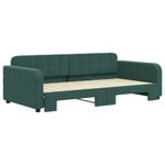Casa si Gradina - Mobilier - Paturi si accesorii - Paturi - Pat de zi cu extensie, verde inchis, 100x200 cm, catifea - Infinity.ro