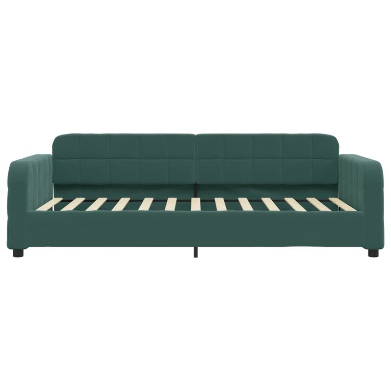 Casa si Gradina - Mobilier - Paturi si accesorii - Paturi - Pat de zi cu extensie, verde inchis, 100x200 cm, catifea - Infinity.ro