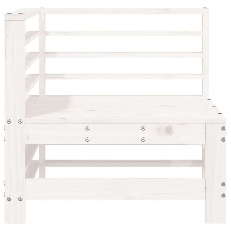 Casa si Gradina - Gradina si terasa - Mobilier exterior - Canapele si fotolii gradina - Canapea de colt de gradina, 2 buc., alb, lemn masiv de pin - Infinity.ro