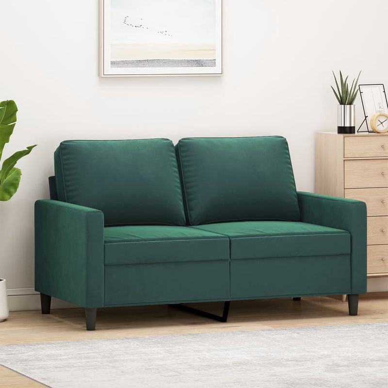 Casa si Gradina - Mobilier - Canapele si coltare - Canapele - Canapea cu 2 locuri, verde inchis, 120 cm, catifea - Infinity.ro