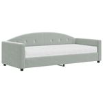Casa si Gradina - Mobilier - Paturi si accesorii - Paturi - Pat de zi cu saltea, gri deschis, 90x190 cm, catifea - Infinity.ro