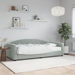 Casa si Gradina - Mobilier - Paturi si accesorii - Paturi - Pat de zi cu saltea, gri deschis, 90x190 cm, catifea - Infinity.ro