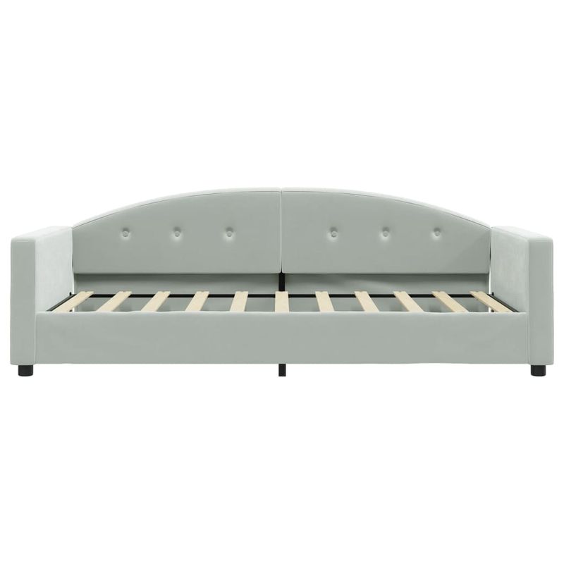 Casa si Gradina - Mobilier - Paturi si accesorii - Paturi - Pat de zi cu saltea, gri deschis, 90x190 cm, catifea - Infinity.ro