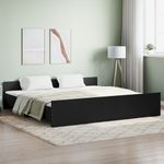 Casa si Gradina - Mobilier - Paturi si accesorii - Paturi - Cadru pat metalic cu tablii de cap/picioare, negru, 200x200 cm - Infinity.ro
