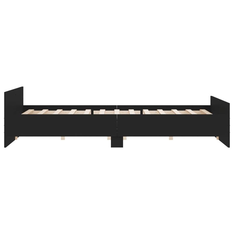 Casa si Gradina - Mobilier - Paturi si accesorii - Paturi - Cadru pat metalic cu tablii de cap/picioare, negru, 200x200 cm - Infinity.ro