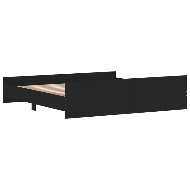 Casa si Gradina - Mobilier - Paturi si accesorii - Paturi - Cadru pat metalic cu tablii de cap/picioare, negru, 200x200 cm - Infinity.ro