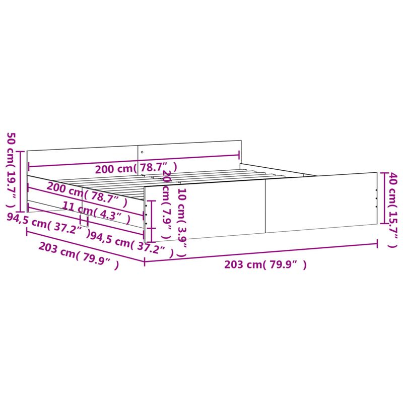 Casa si Gradina - Mobilier - Paturi si accesorii - Paturi - Cadru pat metalic cu tablii de cap/picioare, negru, 200x200 cm - Infinity.ro