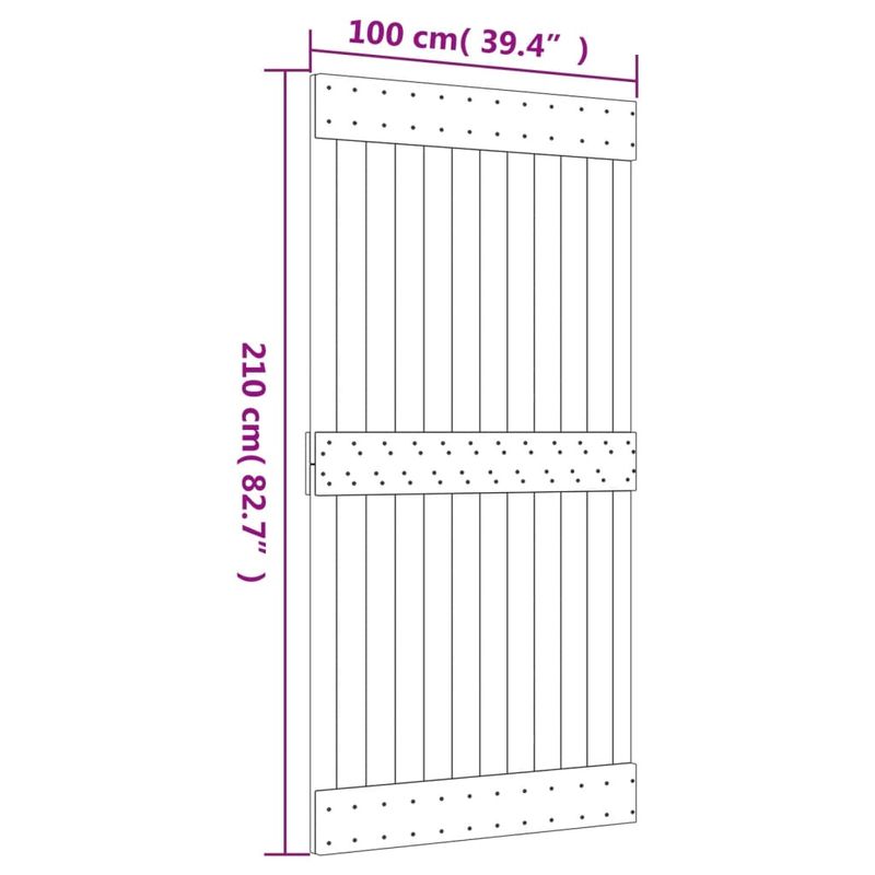 Casa si Gradina/Constructii/Usi interior, exterior si garaj/Usi interior - Usa glisanta cu set feronerie, 100x210 cm, lemn masiv de pin - Infinity.ro