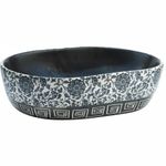 Casa si Gradina - Sanitare - Lavoar baie si accesorii - Lavoare si piedestale - Lavoar de blat, negru si albastru, 47x33x13 cm, ceramica, oval - Infinity.ro