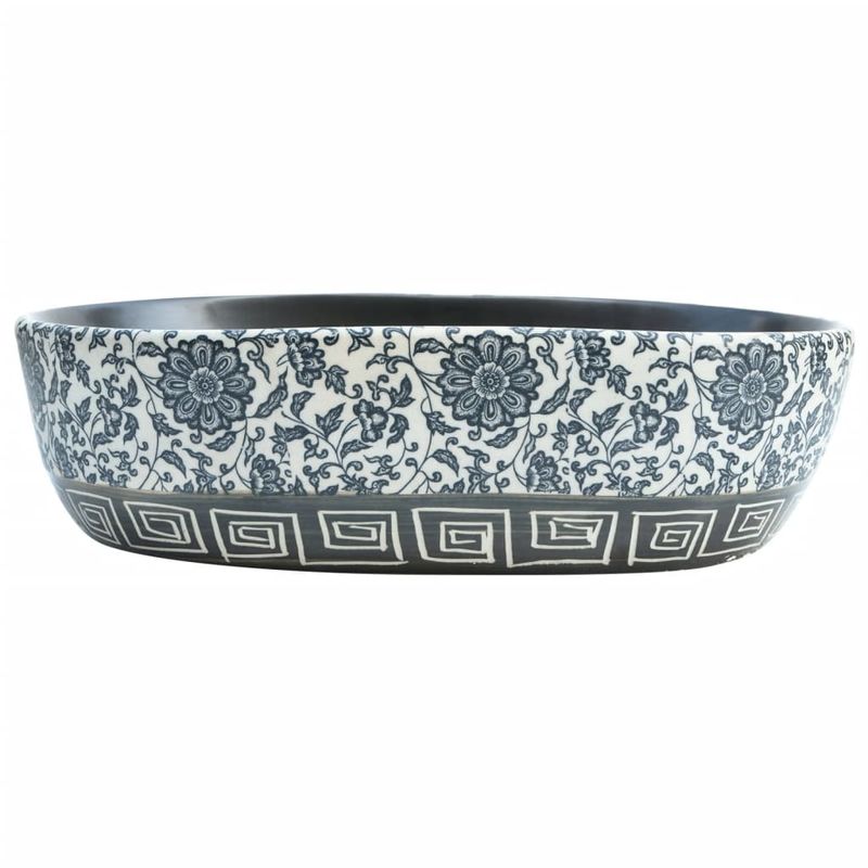 Casa si Gradina - Sanitare - Lavoar baie si accesorii - Lavoare si piedestale - Lavoar de blat, negru si albastru, 47x33x13 cm, ceramica, oval - Infinity.ro