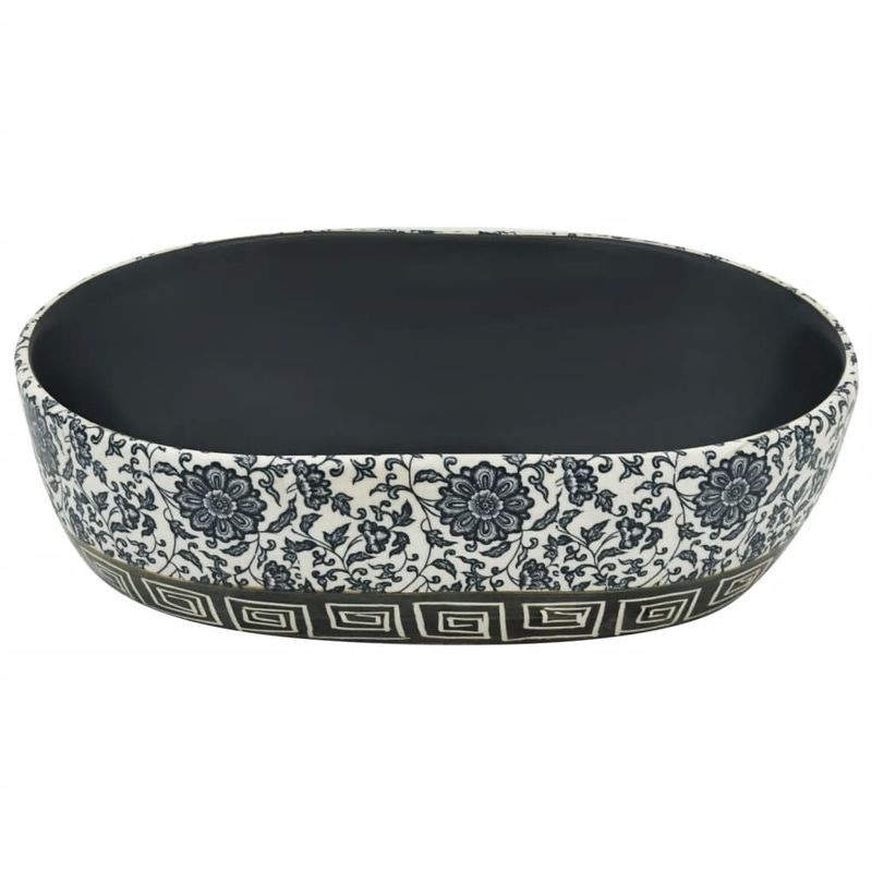 Casa si Gradina - Sanitare - Lavoar baie si accesorii - Lavoare si piedestale - Lavoar de blat, negru si albastru, 47x33x13 cm, ceramica, oval - Infinity.ro