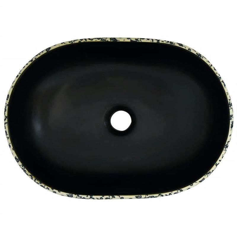 Casa si Gradina - Sanitare - Lavoar baie si accesorii - Lavoare si piedestale - Lavoar de blat, negru si albastru, 47x33x13 cm, ceramica, oval - Infinity.ro