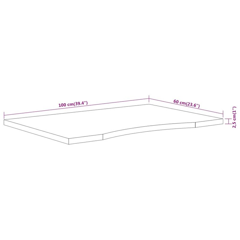 Casa si Gradina - Constructii - Lemn constructii - Placi lemn - Blat de birou 100x60x2,5 cm dreptunghiular lemn masiv de acacia - Infinity.ro