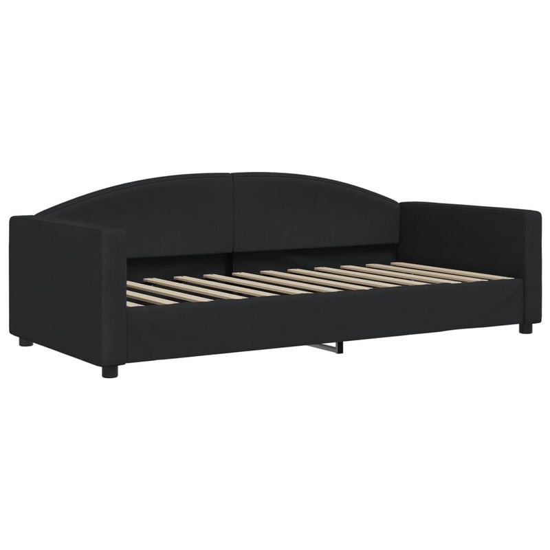 Casa si Gradina - Mobilier - Paturi si accesorii - Paturi - Pat de zi cu extensie si sertare, negru, 90x200 cm, textil - Infinity.ro