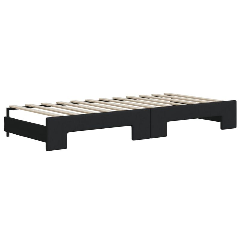 Casa si Gradina - Mobilier - Paturi si accesorii - Paturi - Pat de zi cu extensie si sertare, negru, 90x200 cm, textil - Infinity.ro
