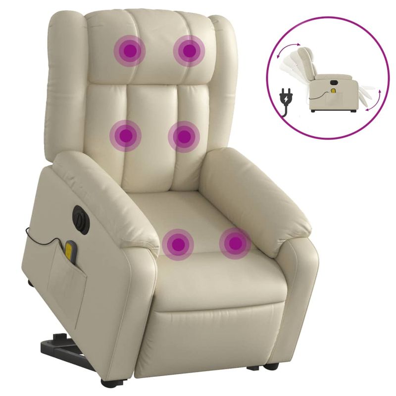 Ingrijire personala si Cosmetice - Sanatate si wellness - Articole wellness - Fotolii de masaj - Fotoliu electric masaj rabatabil cu ridicare, crem - Infinity.ro