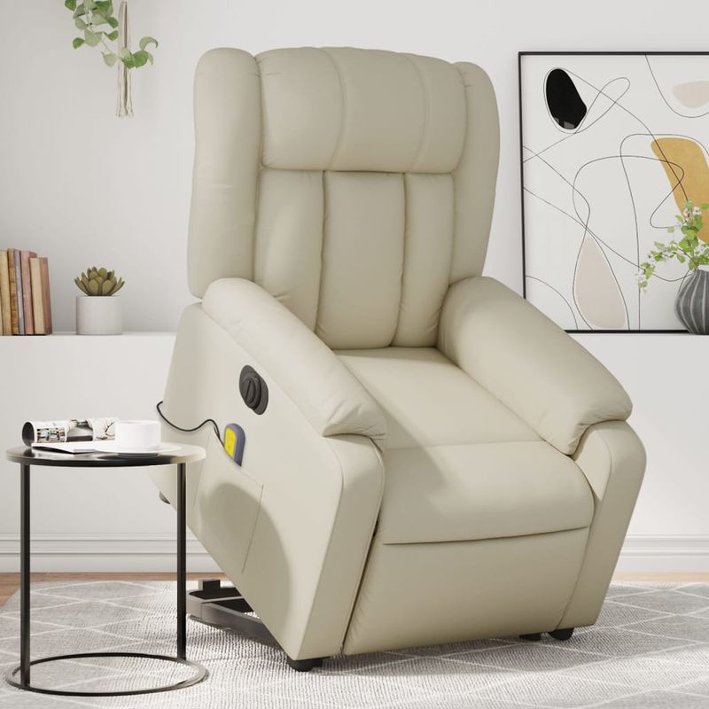 Ingrijire personala si Cosmetice - Sanatate si wellness - Articole wellness - Fotolii de masaj - Fotoliu electric masaj rabatabil cu ridicare, crem - Infinity.ro