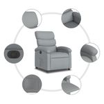 Casa si Gradina - Mobilier - Scaune si fotolii - Fotolii - Fotoliu rabatabil electric, gri deschis, textil - Infinity.ro