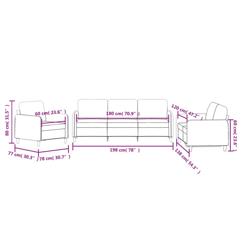 Casa si Gradina - Mobilier - Seturi de mobilier - Seturi living - Set de canapele, 3 piese, negru, catifea - Infinity.ro