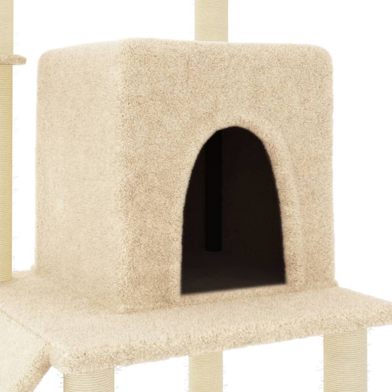 Petshop - Accesorii petshop - Jucarii animale - Ansambluri de joaca - Ansamblu de pisici cu stalpi din funie de sisal, crem, 96,5 cm - Infinity.ro