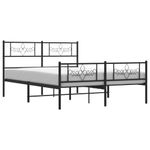 Casa si Gradina - Mobilier - Paturi si accesorii - Paturi - Cadru pat metalic cu tablie de cap/picioare, negru, 160x200 cm - Infinity.ro