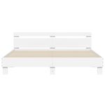 Casa si Gradina - Mobilier - Paturi si accesorii - Paturi - Cadru de pat cu tablie si LED, alb, 200x200 cm - Infinity.ro