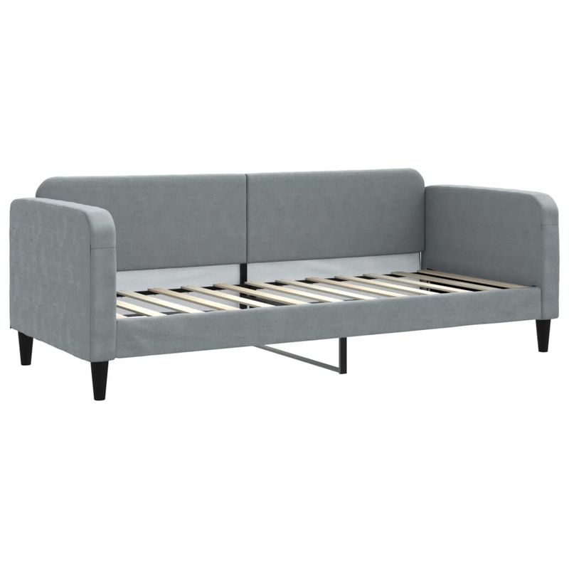 Casa si Gradina - Mobilier - Paturi si accesorii - Paturi - Pat de zi cu extensie si saltele, gri deschis, 80x200 cm textil - Infinity.ro