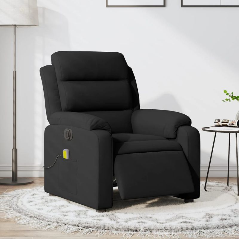 Ingrijire personala si Cosmetice - Sanatate si wellness - Articole wellness - Fotolii de masaj - Fotoliu electric de masaj rabatabil, negru, catifea - Infinity.ro