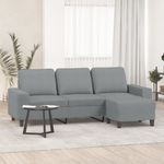 Casa si Gradina - Mobilier - Canapele si coltare - Canapele - Canapea cu 3 locuri si taburet, gri deschis, 180 cm, textil - Infinity.ro
