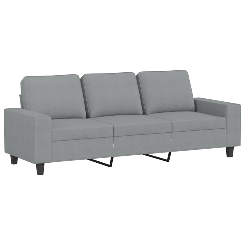 Casa si Gradina - Mobilier - Canapele si coltare - Canapele - Canapea cu 3 locuri si taburet, gri deschis, 180 cm, textil - Infinity.ro