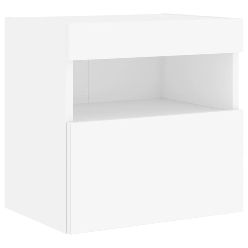 Casa si Gradina - Mobilier - Comode si corpuri - Comode - Comode TV de perete cu lumini LED, 2 buc., alb, 40x30x40 cm - Infinity.ro