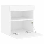 Casa si Gradina - Mobilier - Comode si corpuri - Comode - Comode TV de perete cu lumini LED, 2 buc., alb, 40x30x40 cm - Infinity.ro