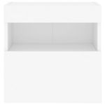 Casa si Gradina - Mobilier - Comode si corpuri - Comode - Comode TV de perete cu lumini LED, 2 buc., alb, 40x30x40 cm - Infinity.ro