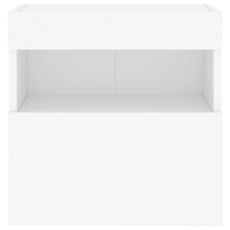 Casa si Gradina - Mobilier - Comode si corpuri - Comode - Comode TV de perete cu lumini LED, 2 buc., alb, 40x30x40 cm - Infinity.ro