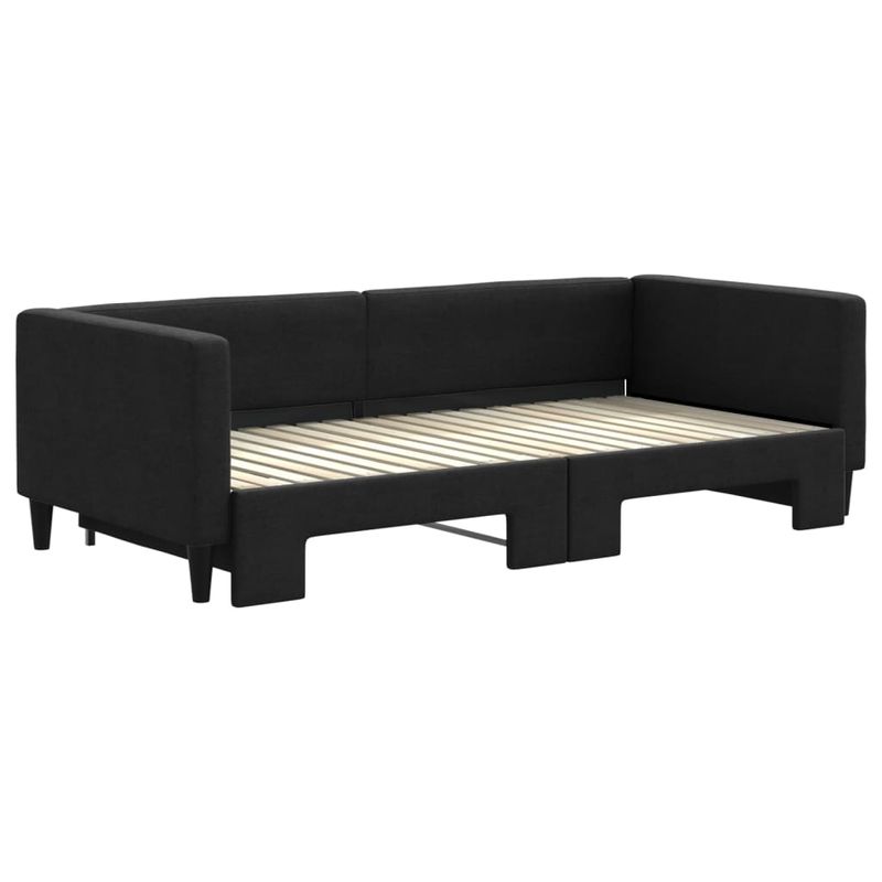 Casa si Gradina - Mobilier - Paturi si accesorii - Paturi - Pat de zi cu extensie, negru, 90x190 cm, textil - Infinity.ro