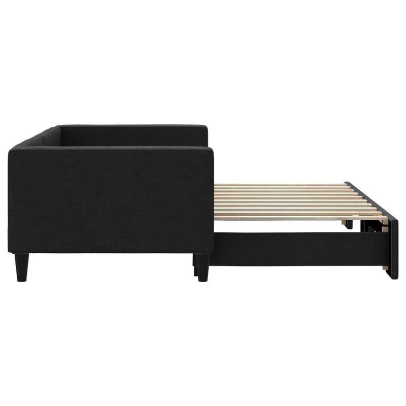 Casa si Gradina - Mobilier - Paturi si accesorii - Paturi - Pat de zi cu extensie, negru, 90x190 cm, textil - Infinity.ro