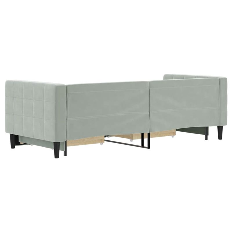 Casa si Gradina - Mobilier - Paturi si accesorii - Paturi - Pat de zi cu extensie si sertare, gri deschis 80x200 cm catifea - Infinity.ro