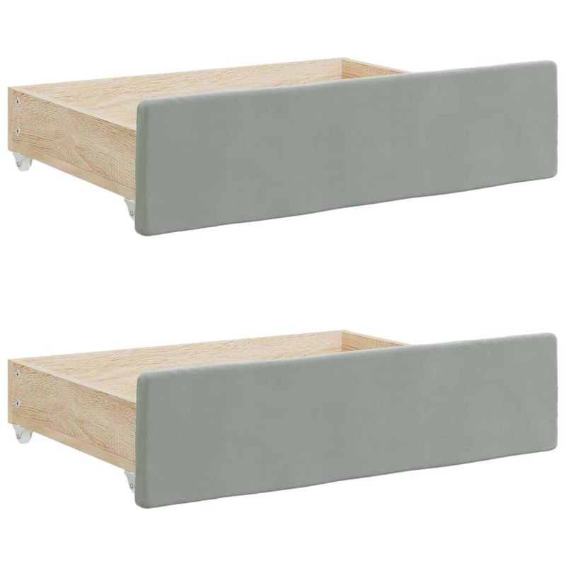 Casa si Gradina - Mobilier - Paturi si accesorii - Paturi - Pat de zi cu extensie si sertare, gri deschis 80x200 cm catifea - Infinity.ro