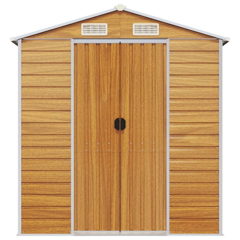 Casa si Gradina - Gradina si terasa - Casute de gradina - Sopron de gradina, maro deschis, 191x980x198 cm otel galvanizat - Infinity.ro