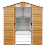 Casa si Gradina - Gradina si terasa - Casute de gradina - Sopron de gradina, maro deschis, 191x980x198 cm otel galvanizat - Infinity.ro