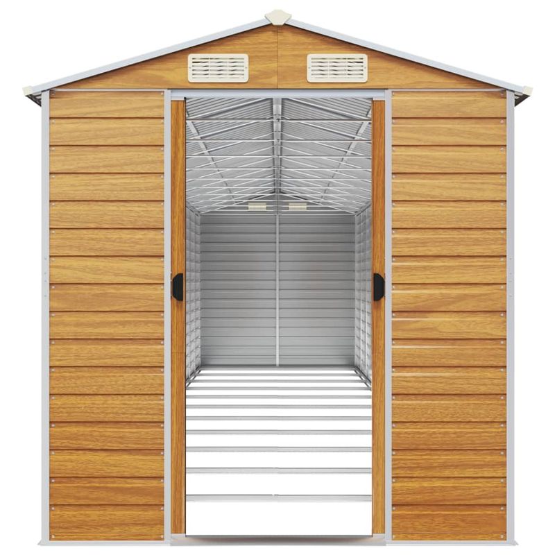 Casa si Gradina - Gradina si terasa - Casute de gradina - Sopron de gradina, maro deschis, 191x980x198 cm otel galvanizat - Infinity.ro