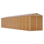 Casa si Gradina - Gradina si terasa - Casute de gradina - Sopron de gradina, maro deschis, 191x980x198 cm otel galvanizat - Infinity.ro