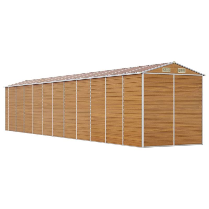 Casa si Gradina - Gradina si terasa - Casute de gradina - Sopron de gradina, maro deschis, 191x980x198 cm otel galvanizat - Infinity.ro